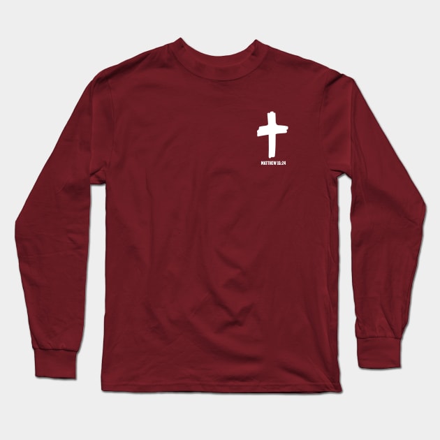 Matthew 16:24 Tak Up Your Cross and Follow Me Long Sleeve T-Shirt by Terry With The Word